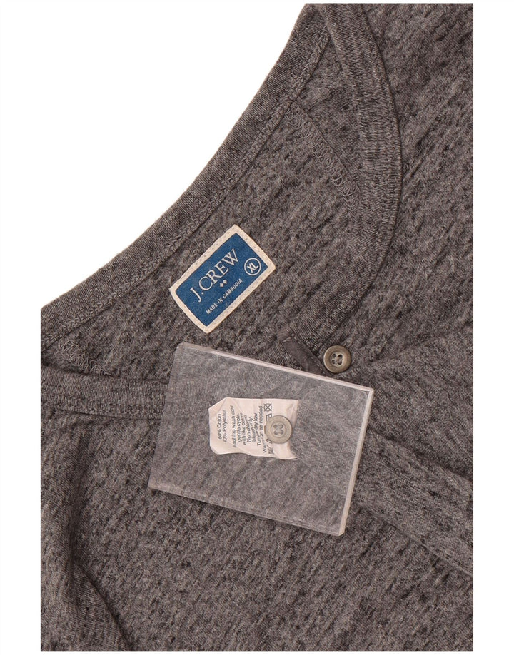 J. Crew Herre Top Langærmet XL Grå Flecked Bomuld