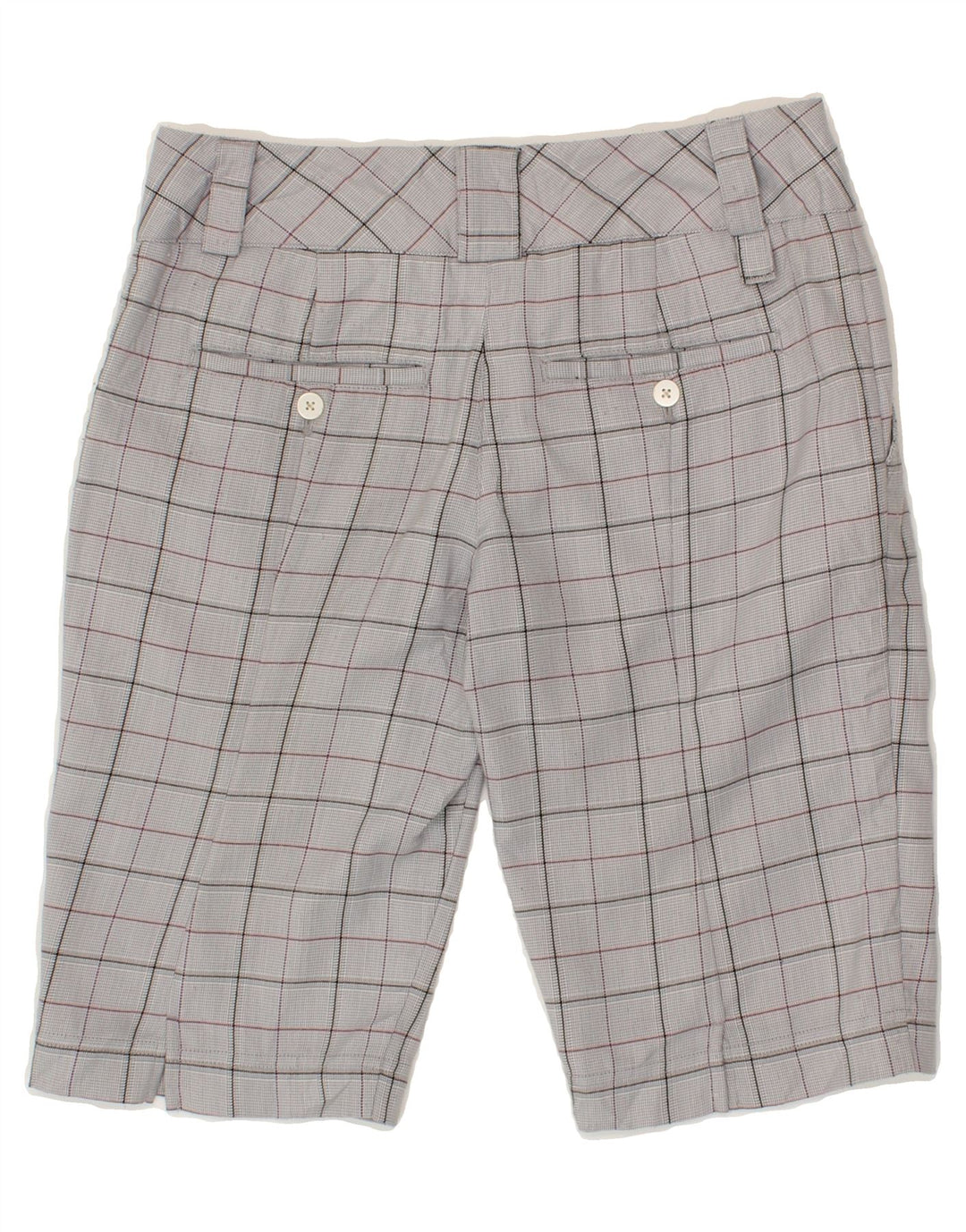 ADIDAS Womens Chino Shorts US 4 Small W27 Grey Check Polyester Vintage Adidas and Second-Hand Adidas from Messina Hembry 