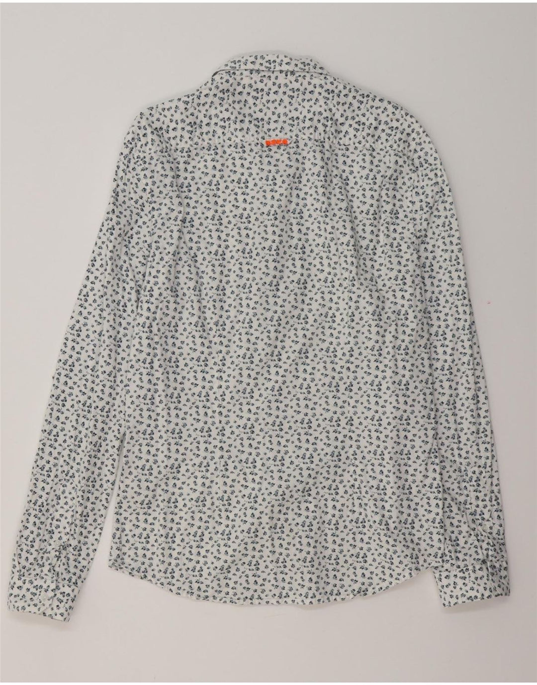 SUPERDRY Slim Fit skjorte til mænd, stor hvid blomstret bomuld