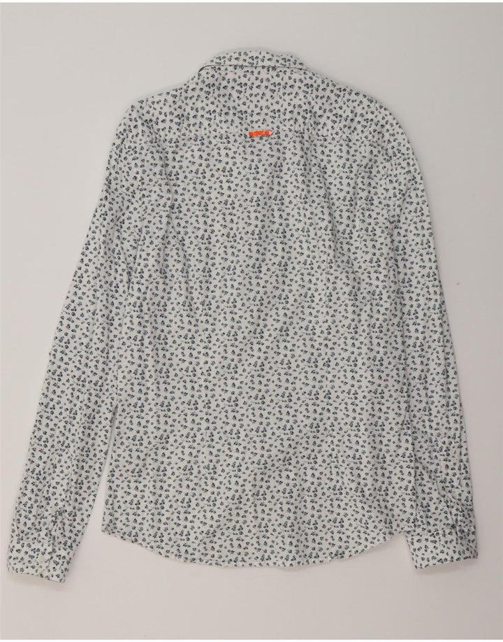 SUPERDRY Slim Fit skjorte til mænd, stor hvid blomstret bomuld