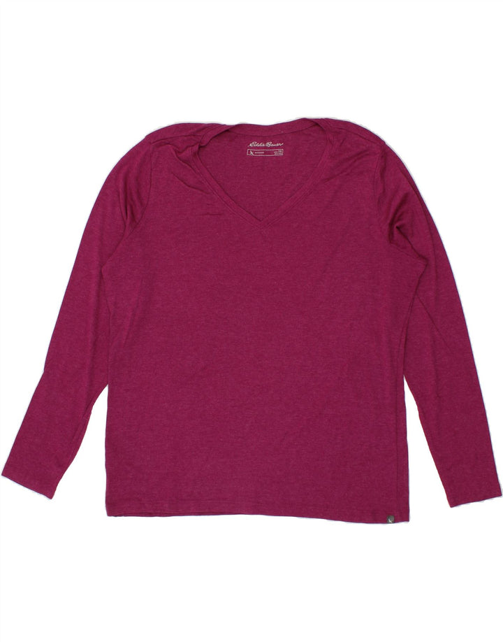 EDDIE BAUER Womens Top Long Sleeve UK 20 2XL Pink Cotton Vintage Eddie Bauer and Second-Hand Eddie Bauer from Messina Hembry 