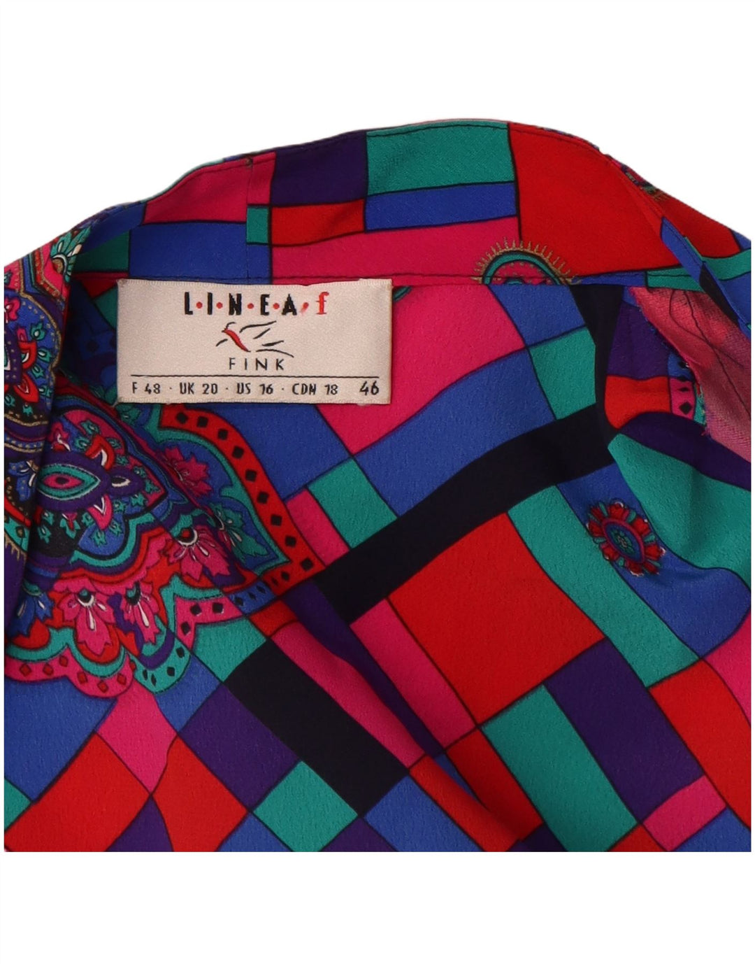 Linea Dame Longline Cardigan Top UK 20 2XL Flerfarvet Geometrisk