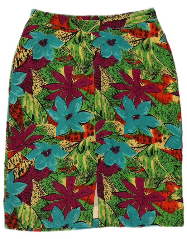 Vintage Womens Pencil Skirt Small W27 Multicolored Floral