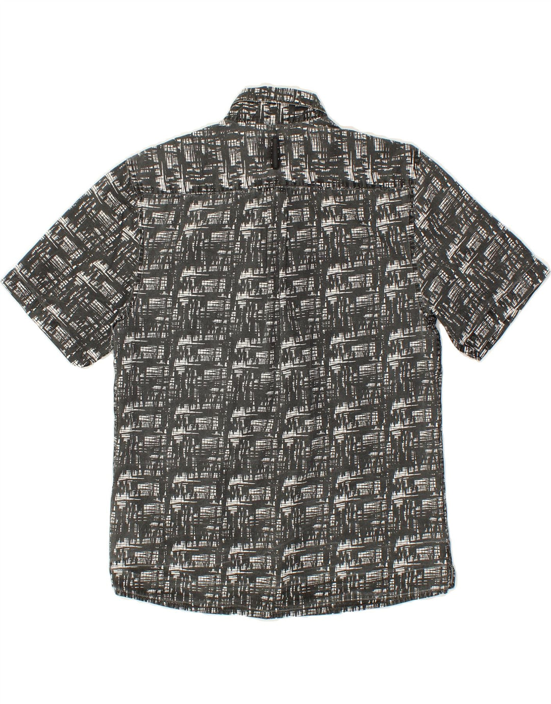 CALVIN KLEIN Mens Abstract Pattern Short Sleeve Shirt Medium Black Cotton Vintage Calvin Klein and Second-Hand Calvin Klein from Messina Hembry 