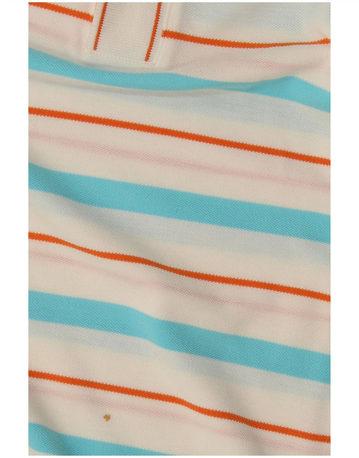 Hugo Boss Herre Slim Fit Polo Shirt Medium Hvid Stribet Bomuld