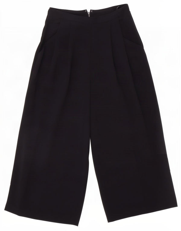 Topshop Dame Capri Bukser med brede ben UK 8 Small W26 L21 Sort Polyester