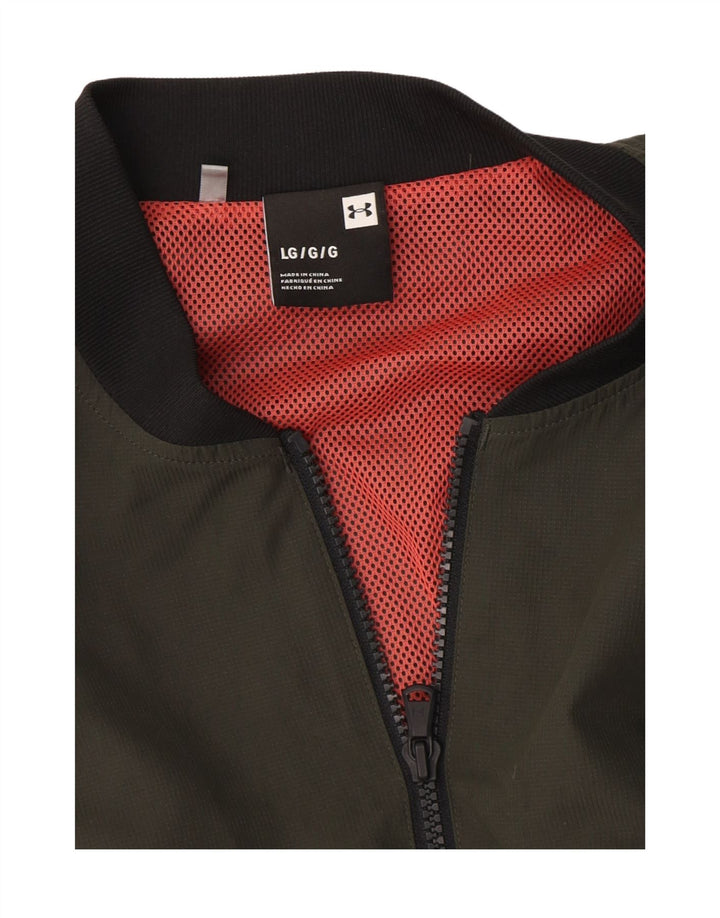 Under Armour Herre Graphic Bomber Jacket UK 40 Large Khaki