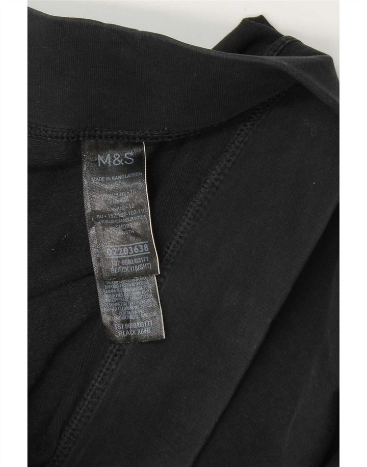 Marks & Spencer Kvinder Short Leggings UK 16 Large Black Bomuld