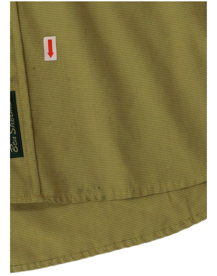 BEN SHERMAN Herreskjorte XL Grøn Houndstooth
