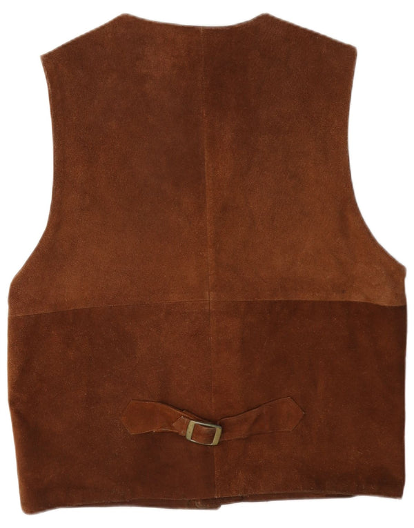 Vintage herre ruskindsvest UK 40 medium brunt læder