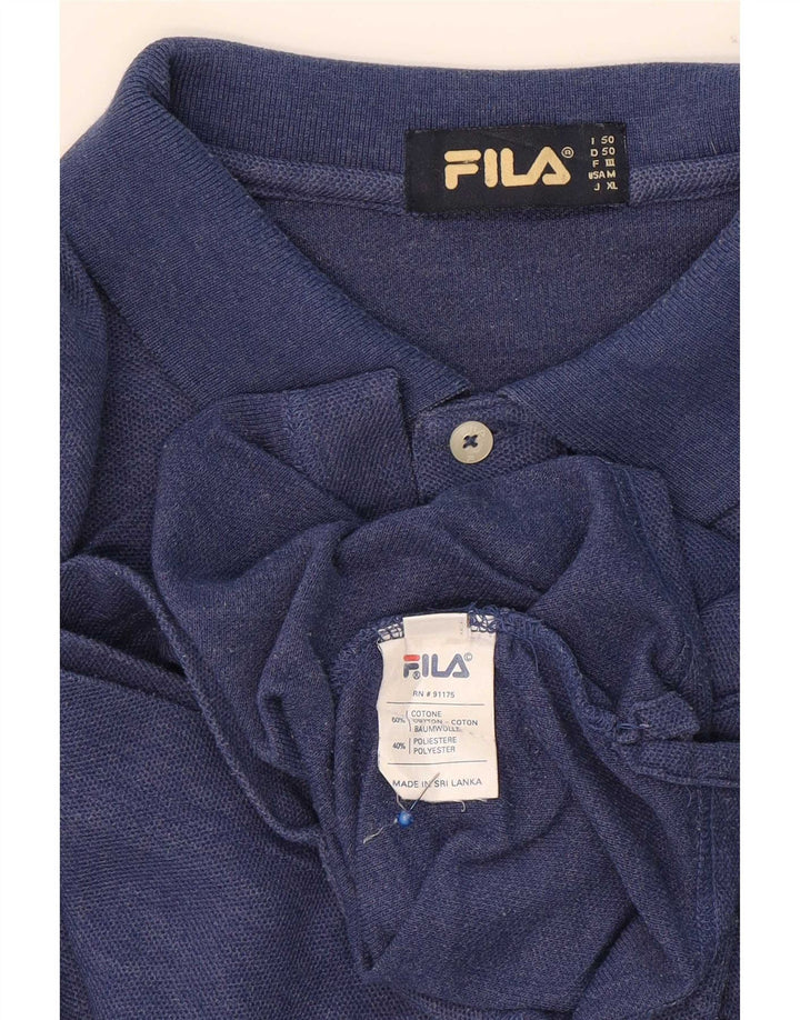 Fila Langærmet Polo Shirt til mænd IT 50 Medium Blue Bomuld