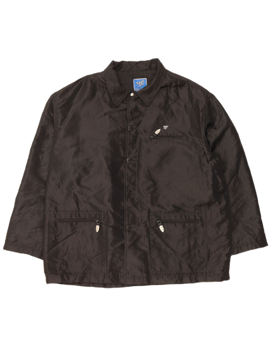 PIERO GUIDI Herre Utility Jacket UK 42 XL Sort Nylon