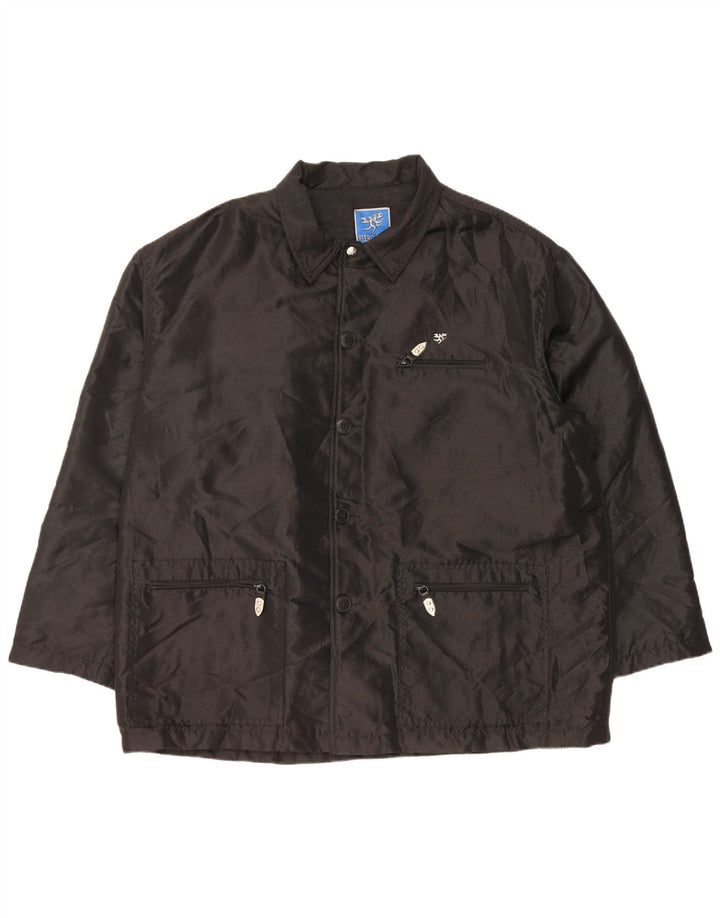 PIERO GUIDI Herre Utility Jacket UK 42 XL Sort Nylon