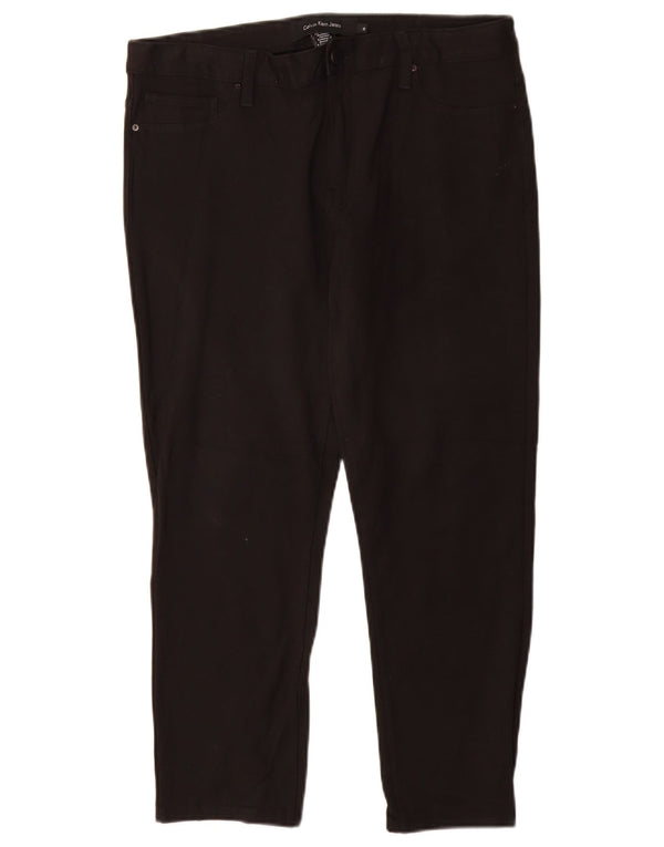 CALVIN KLEIN Dame Slim Casual Bukser US 12 Large W30 L26 Sort Viscose