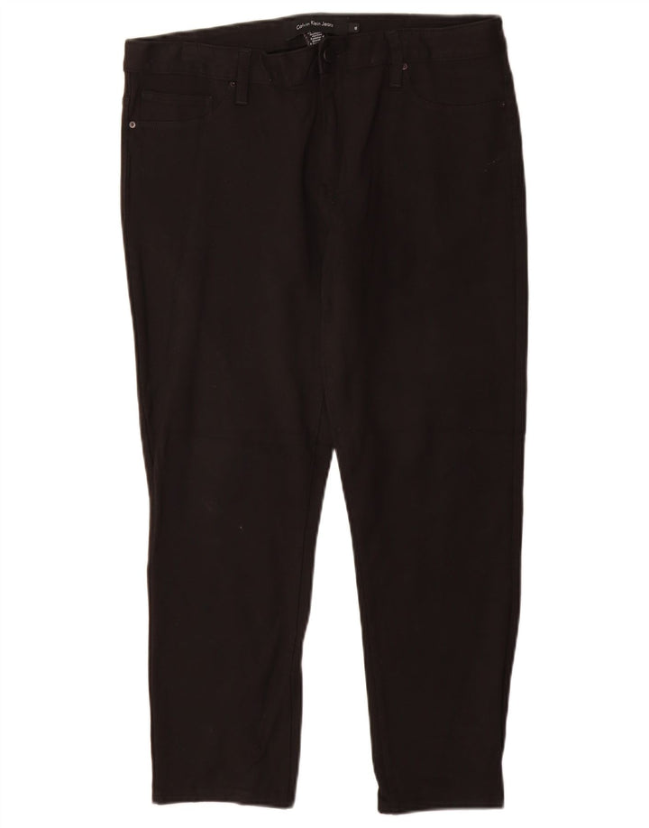 CALVIN KLEIN Dame Slim Casual Bukser US 12 Large W30 L26 Sort Viscose