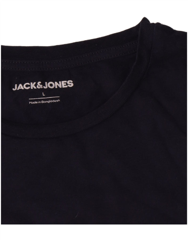 Jack & Jones Herre T-shirt Top Stor marineblå bomuld