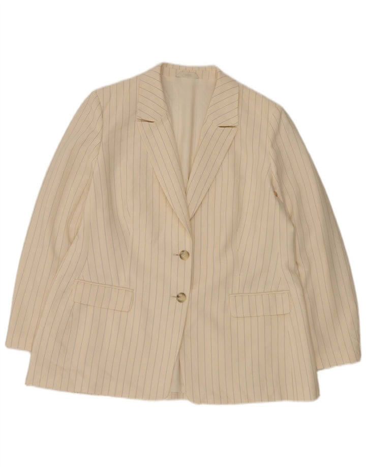 Marks & Spencer Dame 2-knaps blazerjakke UK 20 2XL Hvid nålestribe
