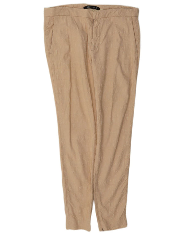 Zara Koniske Chinobukser til kvinder Medium W28 L28 Beige Viscose