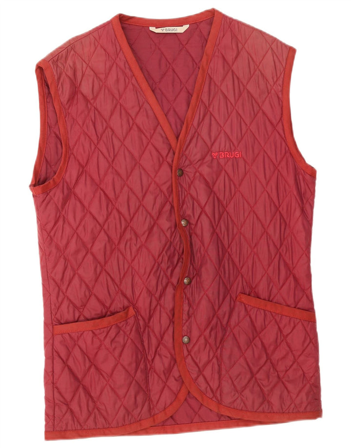 Brugi Herre Quiltet Gilet UK 38 Medium Rød Polyamid