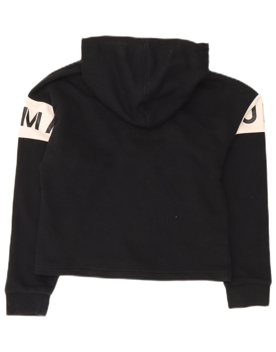 PUMA Piger Crop Grafisk Hoodie Jumper 11-12 år Sort Colourblock Bomuld