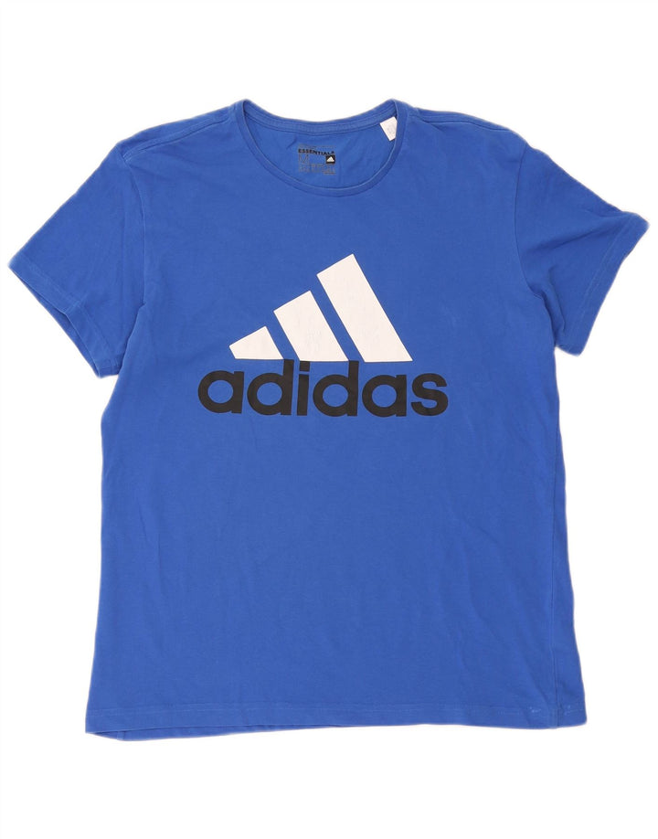 Adidas Herre Climalite grafisk T-shirt top mellemblå bomuld