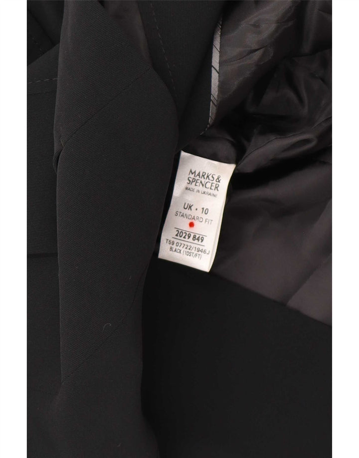Marks & Spencer Dame Dobbeltradet Blazer Jacket UK 10 Small Black