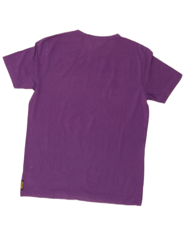 Armani Jeans Dame Grafisk T-Shirt Top UK 20 2XL Lilla Bomuld