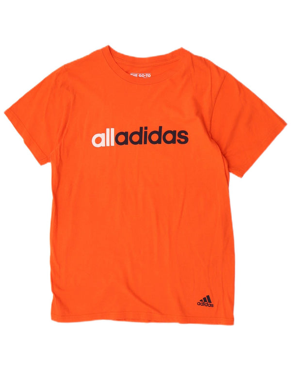 Adidas Grafisk T-shirt til mænd, medium orange bomuld