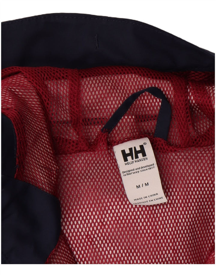 Helly Hansen Regnjakke med hætte til kvinder UK 14 Medium Navy Blue Polyester