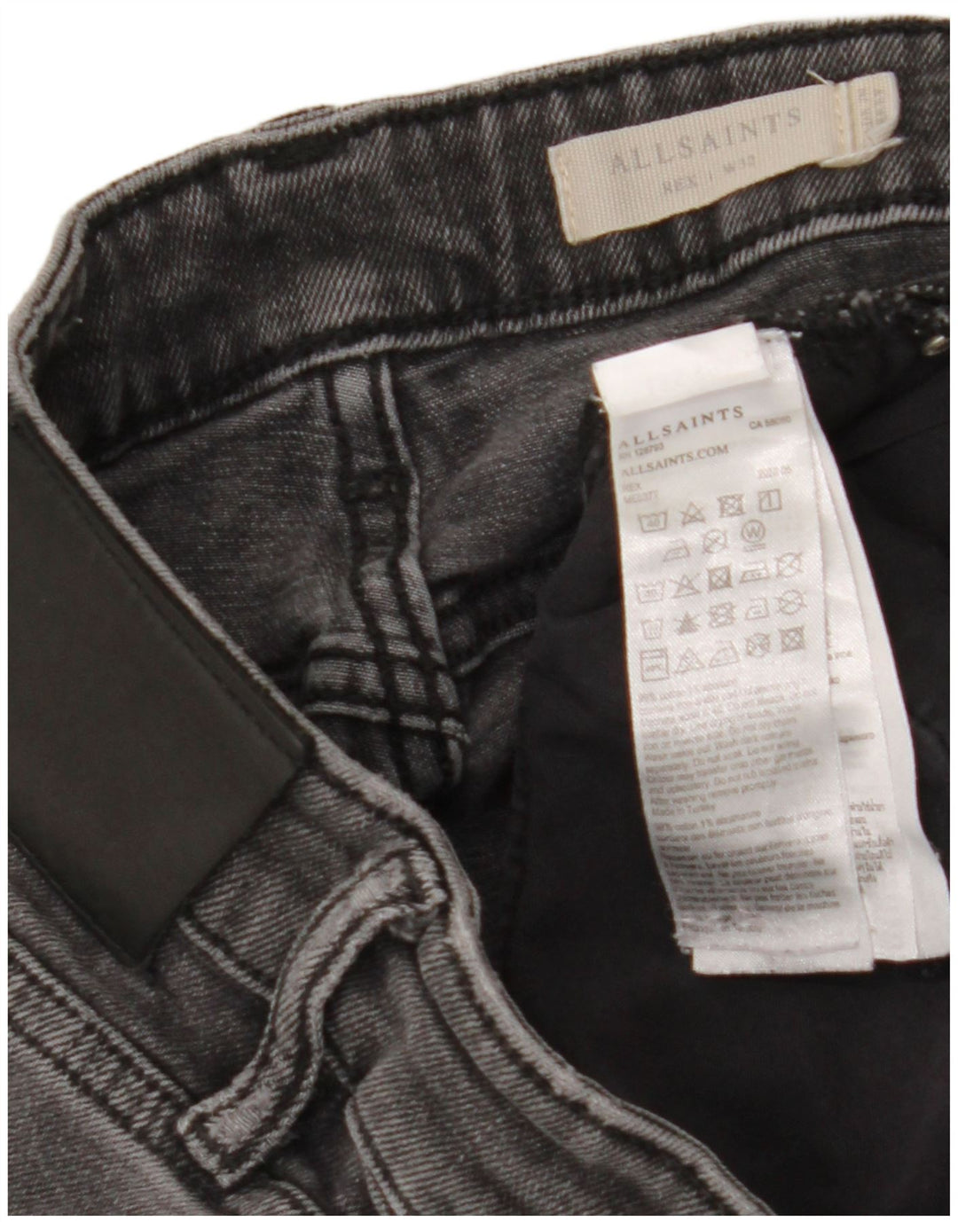 ALL SAINTS Herre Rex Slim Jeans W32 L30 Grå Bomuld