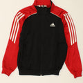 ADIDAS Boys Tracksuit Top Jacket 11-12 Years Black Colourblock Polyester Vintage Adidas and Second-Hand Adidas from Messina Hembry 