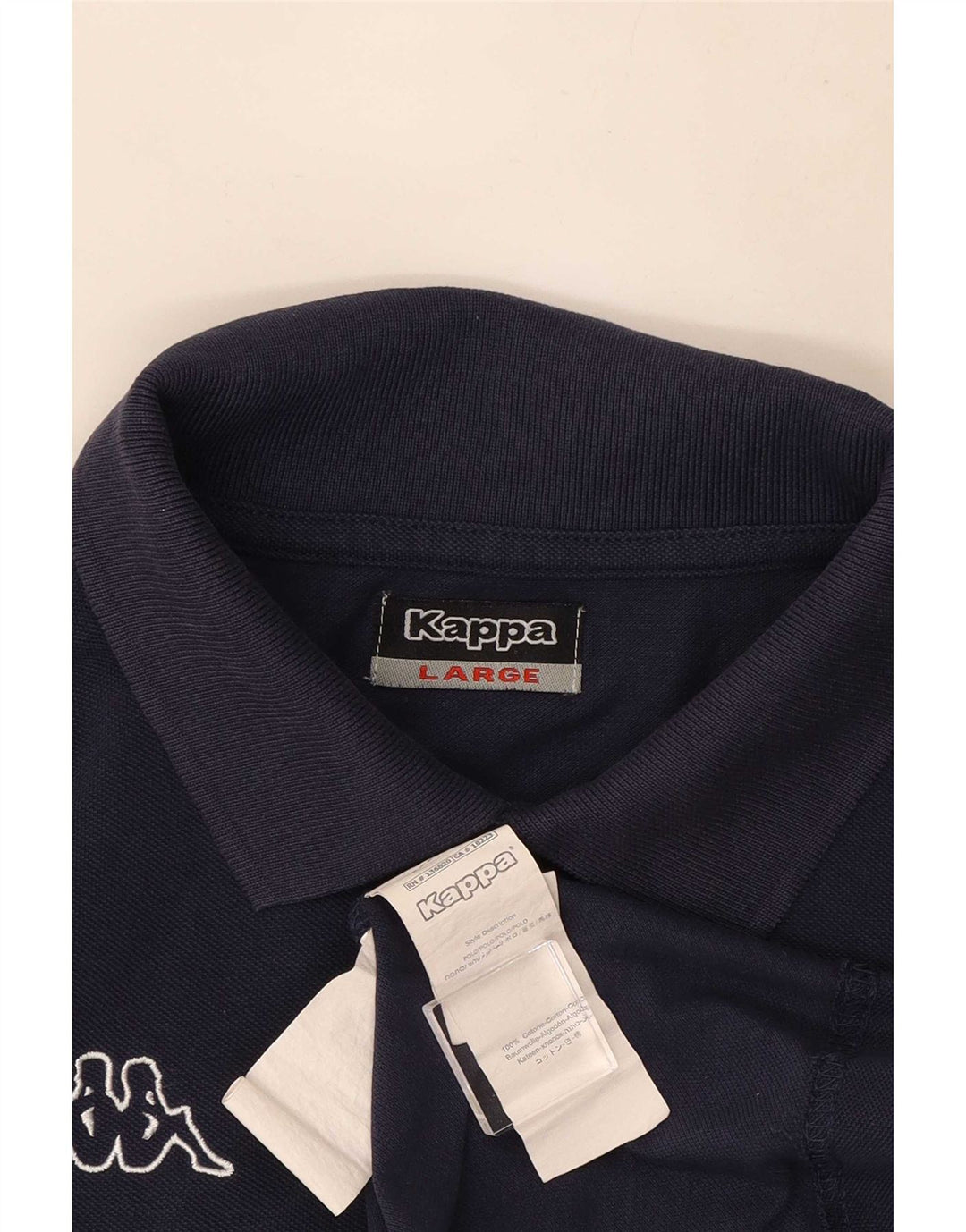 Kappa Herre grafisk poloshirt Stor marineblå bomuld