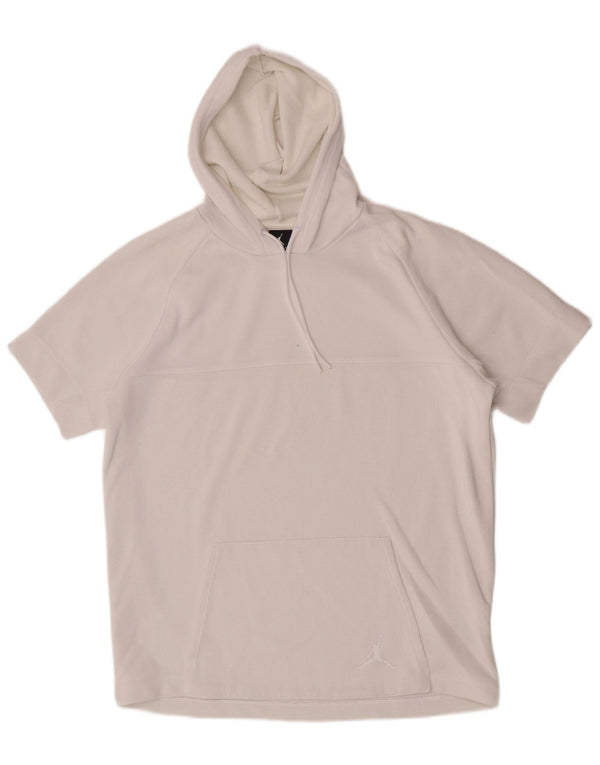 Jordan T-shirt med hætte til mænd mellem hvid bomuld