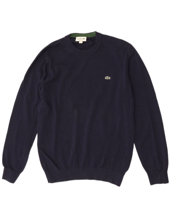 Lacoste Herre Regular Fit Crew Neck Jumper Sweater Størrelse 5 Large Navy Blue