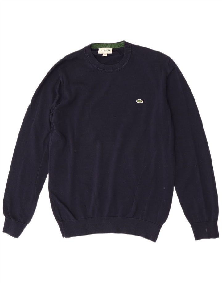 Lacoste Herre Regular Fit Crew Neck Jumper Sweater Størrelse 5 Large Navy Blue
