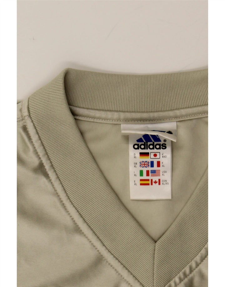ADIDAS Mens T-Shirt Top XL Beige Polyester Vintage Adidas and Second-Hand Adidas from Messina Hembry 