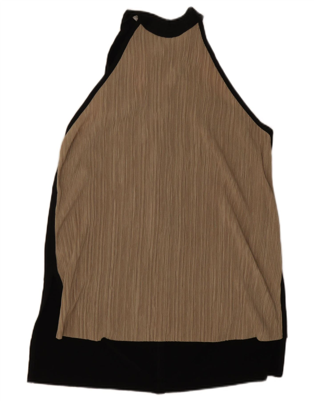 Zara Halter Top UK 14 Medium Beige Colourblock