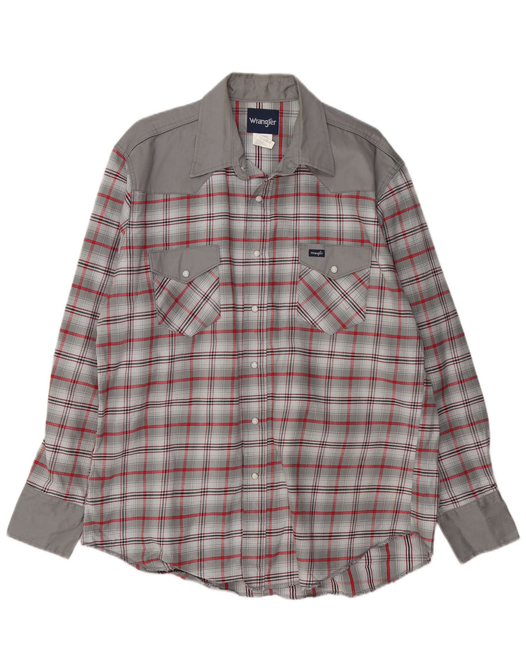 WRANGLER Mens Big & Tall Shirt XL Grey Check Cotton