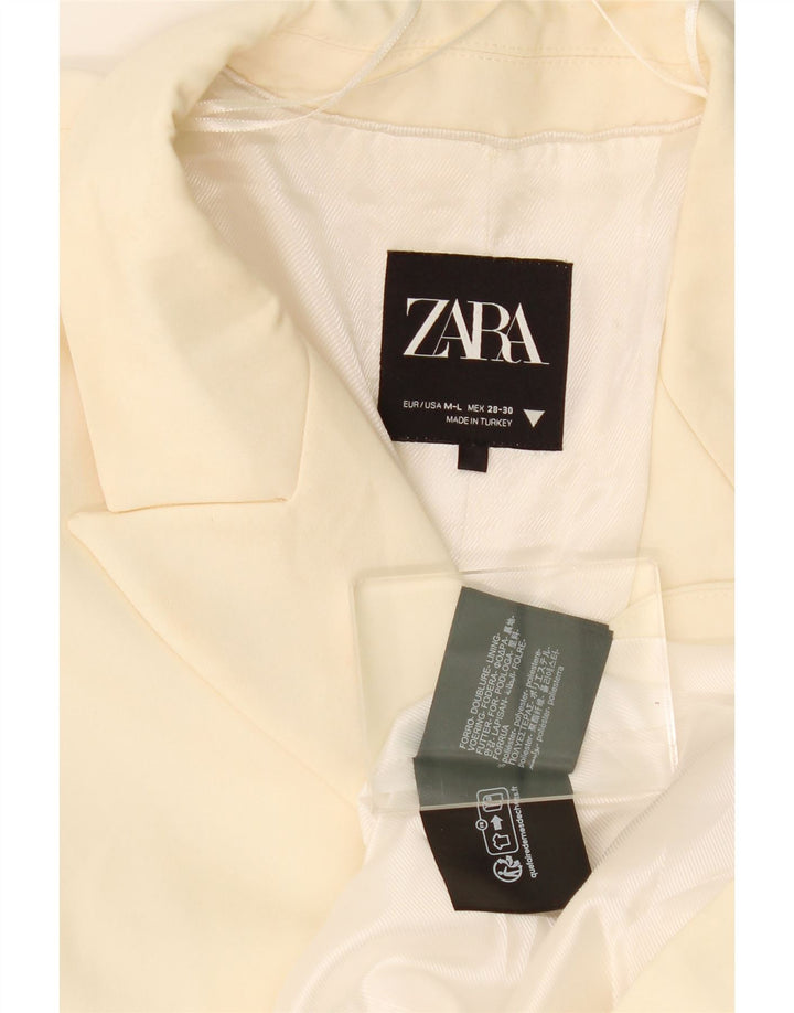 Zara Dame 2 Button Oversized Blazer Jacket UK 14 Medium Off White