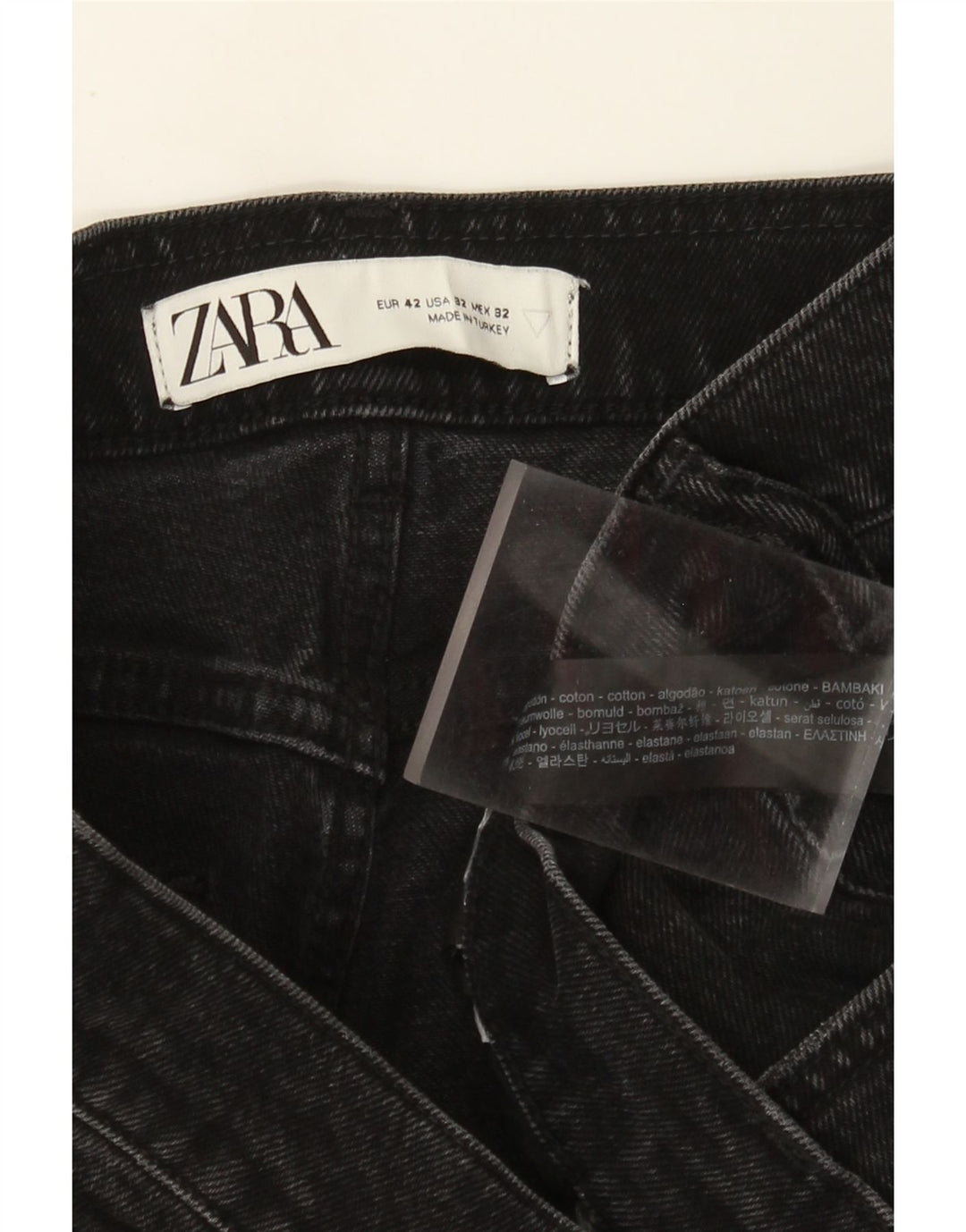 Zara Herre Slim Jeans EU 42 Large W32 L30 Sort Bomuld
