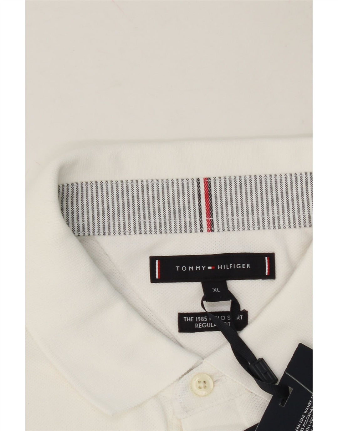 TOMMY HILFIGER Mens Regular Fit Polo Shirt XL White Cotton Vintage Tommy Hilfiger and Second-Hand Tommy Hilfiger from Messina Hembry 