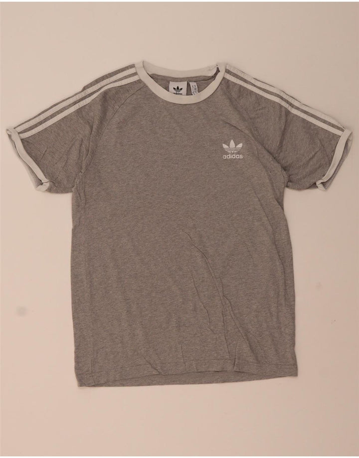 Adidas T-shirt top mellem grå bomuld til mænd