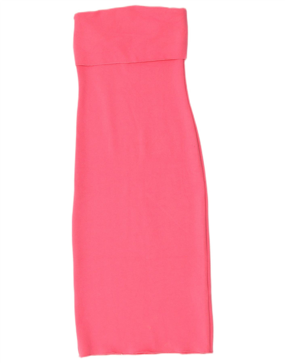 Zara Dame Stropløs Kjole UK 8 Small Pink Viscose