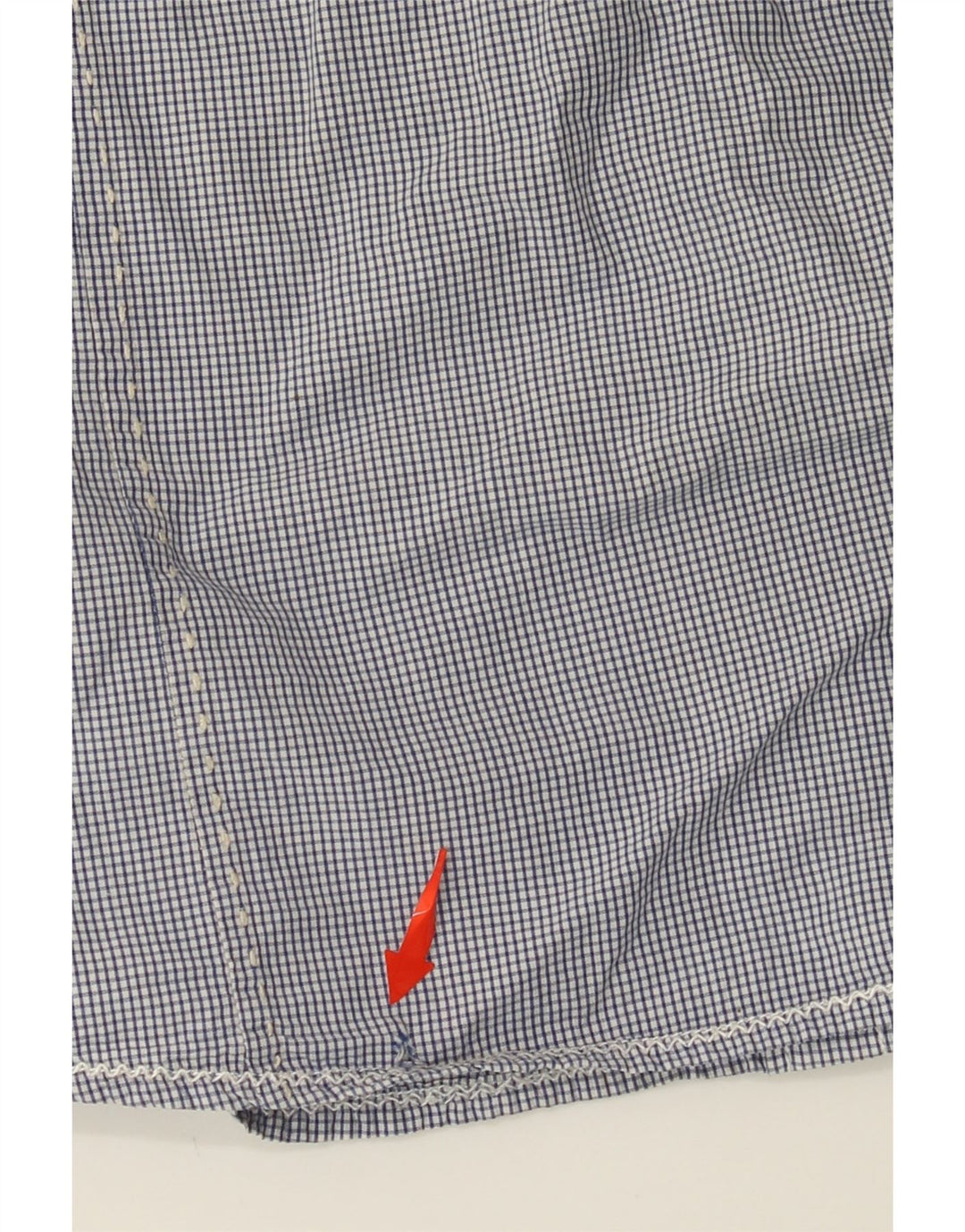 SCOTCH & SODA Herre kortærmet militærskjorte Stor blå Gingham bomuld