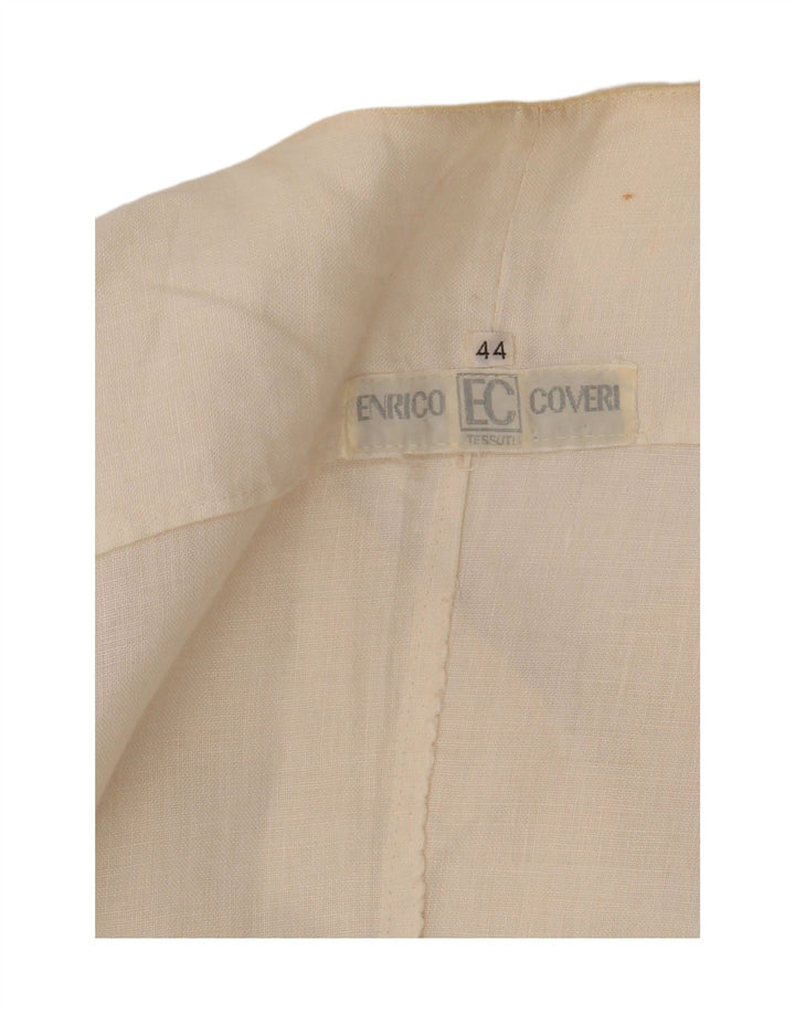 Enrico Coveri kortærmet 3-knaps blazerjakke til kvinder IT 44 Medium White