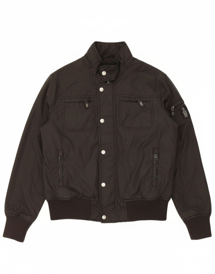 REFRIGUE Boys Bomber Jacket 13-14 Years Black Nylon Vintage Refrigue and Second-Hand Refrigue from Messina Hembry 