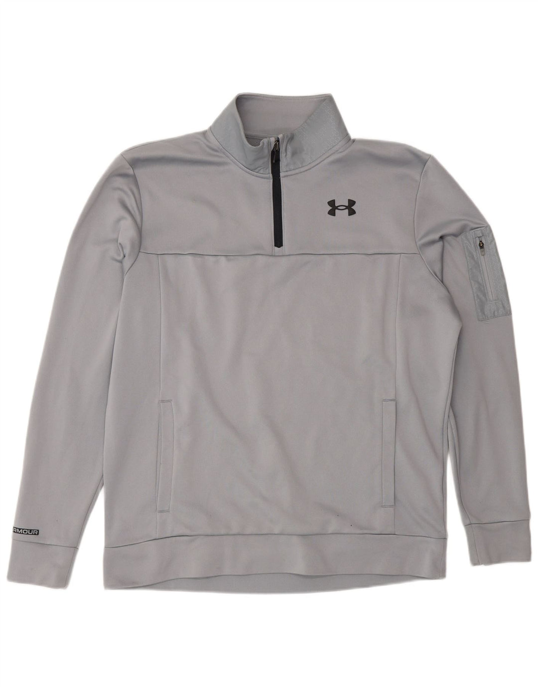 Under Armour Herre Zip Neck Sweatshirt Jumper Medium Grå Polyester