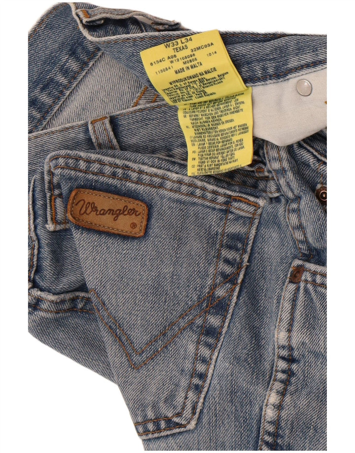 Wrangler Herre Texas Straight Jeans W33 L34 Blå Bomuld