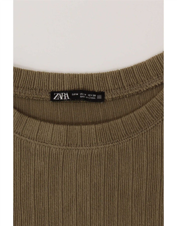 Zara Dametop Langærmet UK 14 Medium Khaki