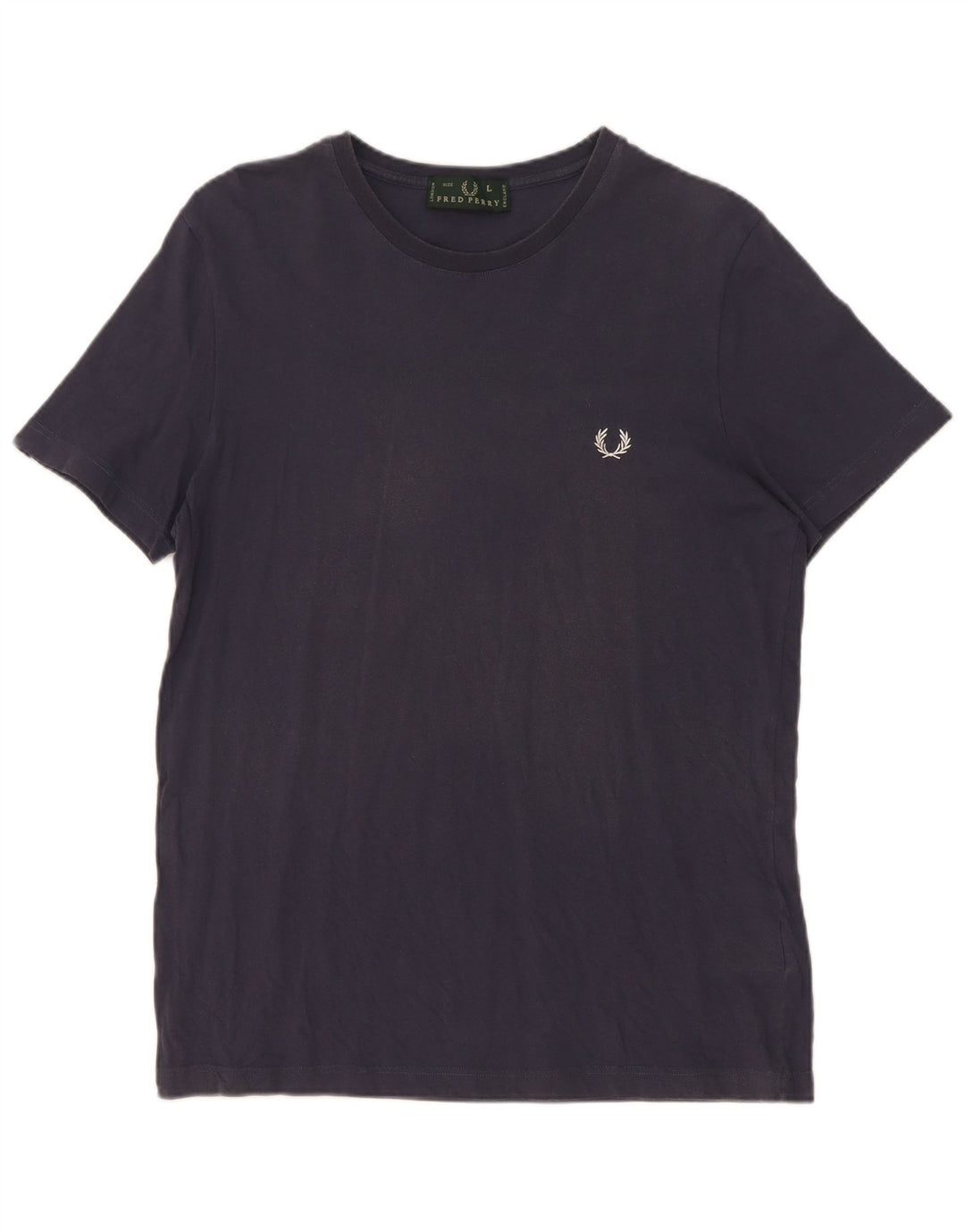 Fred Perry Herre T-shirt Top Stor marineblå bomuld